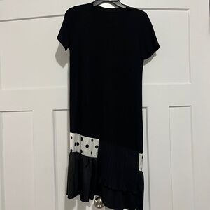 Elegant Asymmetrical Black and White Dress